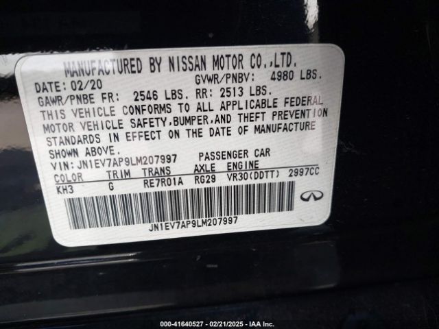 JN1EV7AP9LM207997 Infiniti Q50 SPORT