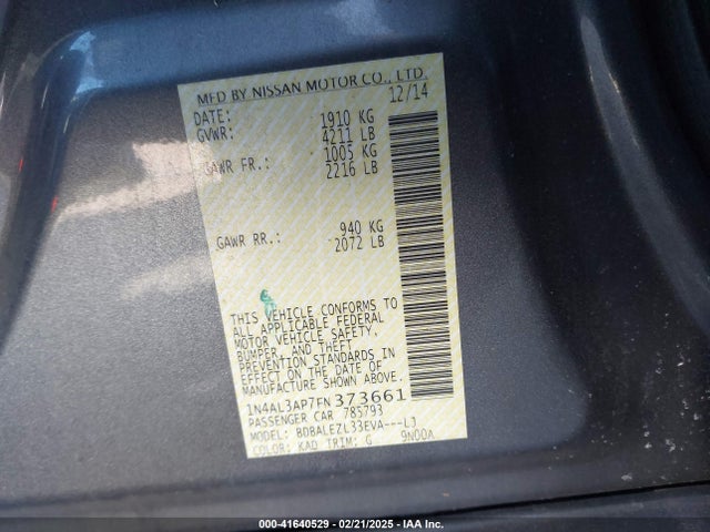 1N4AL3AP7FN373661 Nissan Altima 2.5 S