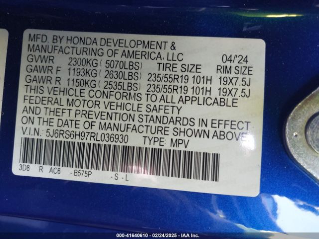 5J6RS6H97RL036930 Honda Cr-v Hybrid Sport Touring
