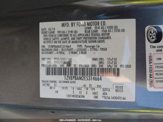 Ford Mustang V6 2014 1ZVBP8AM2E5314664 Image 9