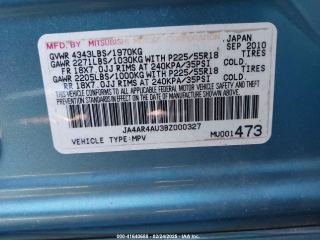 2011 MITSUBISHI OUTLANDER SPORT JA4AR4AU3BZ000327 Photo 8