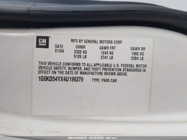 2004 CADILLAC DEVILLE 1G6KD54YX4U196279 Photo 8