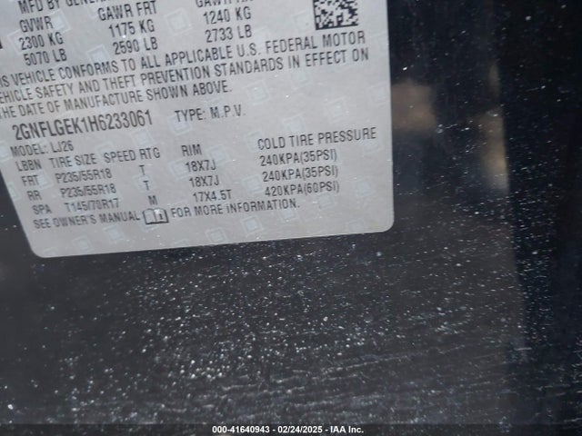 Chevrolet Equinox Premier 2017 2GNFLGEK1H6233061 Image 9