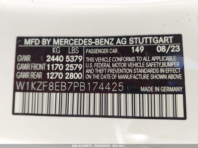 W1KZF8EB7PB174425 Mercedes-Benz E 350 4matic