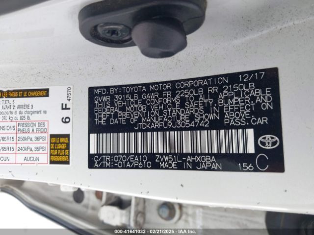 JTDKARFU9J3054742 Toyota Prius