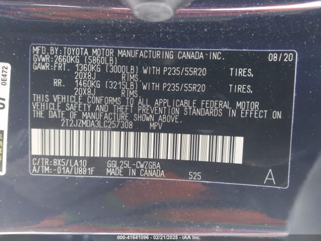 2T2JZMDA3LC257308 Lexus RX 350