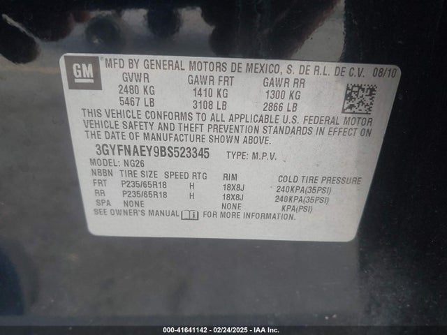 2011 CADILLAC SRX 3GYFNAEY9BS523345 Photo 8