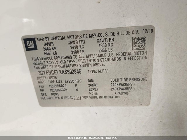 2010 CADILLAC SRX 3GYFNCEYXAS592846 Photo 8