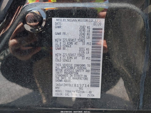 5N1AT2MT0LC815714 Nissan Rogue S Fwd