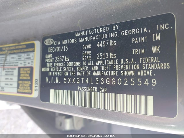 KIA Optima Lx 2016 5XXGT4L33GG025549 Image 9