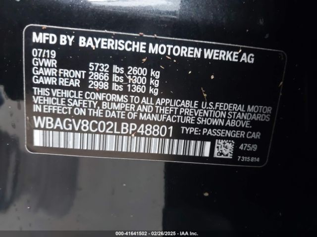 WBAGV8C02LBP48801 BMW M850i Gtan Coupe Xdrive