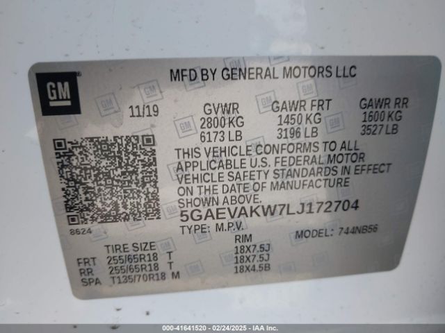 5GAEVAKW7LJ172704 Buick Enclave Awd Essence
