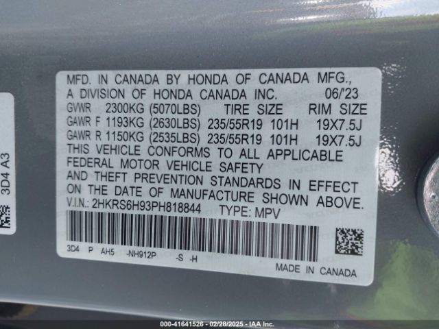 2HKRS6H93PH818844 Honda lfc3