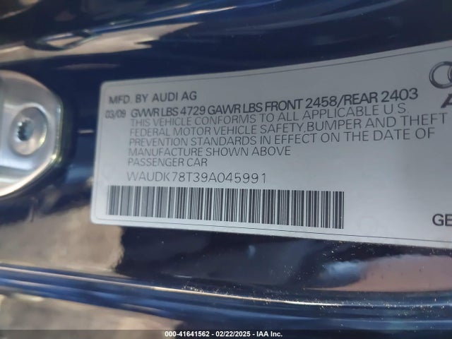 2009 AUDI A5 WAUDK78T39A045991 Photo 8
