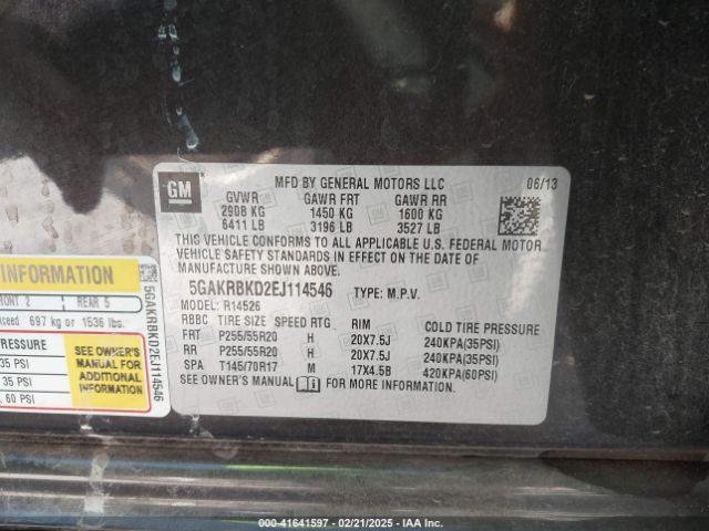 5GAKRBKD2EJ114546 Buick Enclave Leather