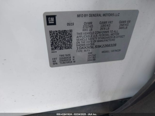 1GKKNSLS5KZ266328 GMC Acadia Sle-2