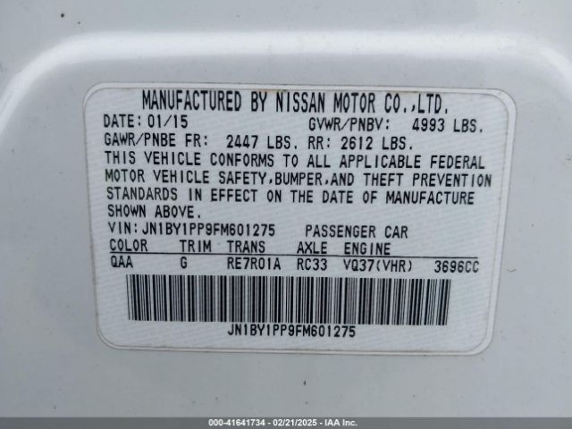 JN1BY1PP9FM601275 Infiniti Q70l 3.7