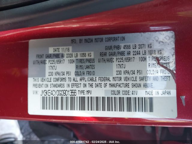 JM3KE4CY0G0901356 Mazda Cx-5 Touring