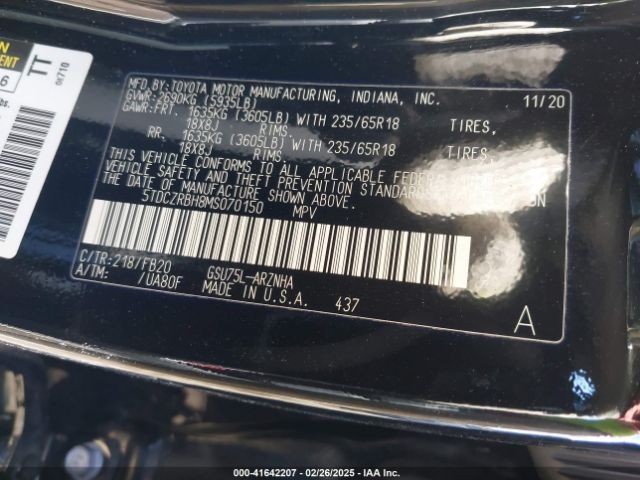 5TDCZRBH8MS070150 Toyota Highlander L