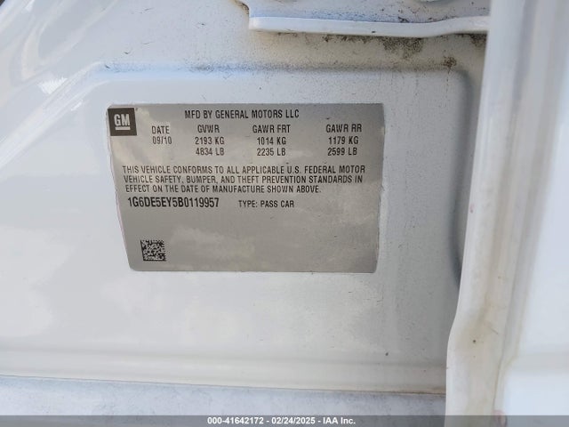 2011 CADILLAC CTS 1G6DE5EY5B0119957 Photo 8
