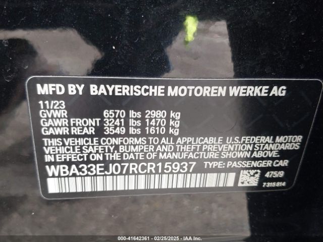 WBA33EJ07RCR15937 BMW 760 I Xdrive