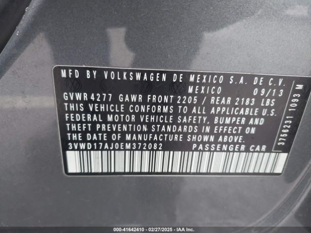 2014 VOLKSWAGEN JETTA SEDAN 3VWD17AJ0EM372082 Photo 8