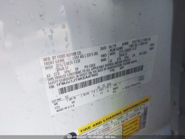 1FMJU1JT4KEA47802 Ford Expedition Xlt