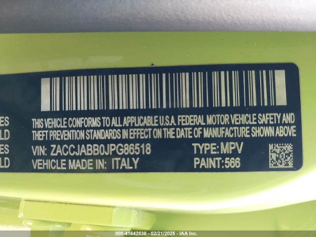 ZACCJABB0JPG86518 Jeep 2018