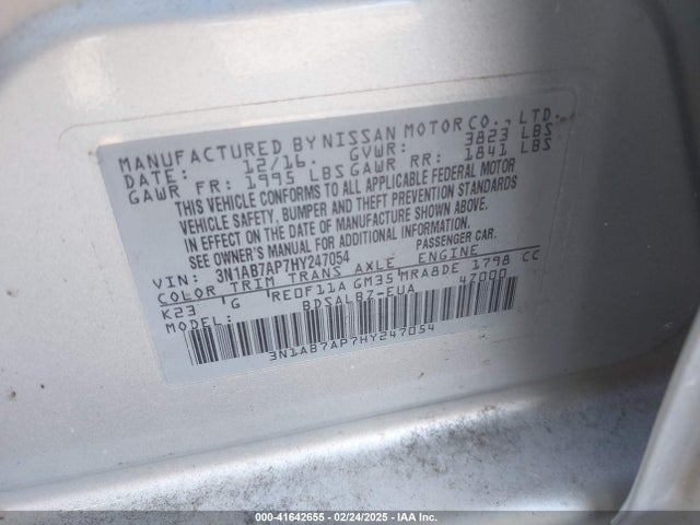 3N1AB7AP7HY247054 Nissan SENTRA S