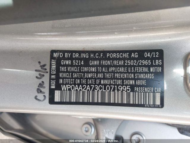 2012 PORSCHE PANAMERA WP0AA2A73CL071995 Photo 8