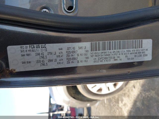 Dodge JOURNEY SE 2017 3C4PDCAB0HT559180 Image 9