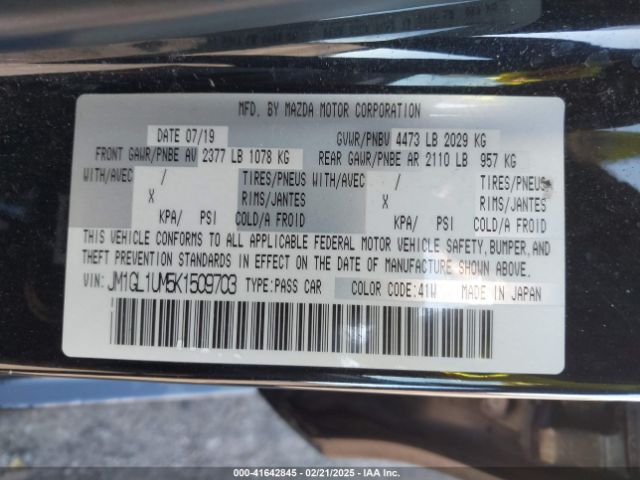 JM1GL1UM5K1509703 Mazda Mazda6 Sport