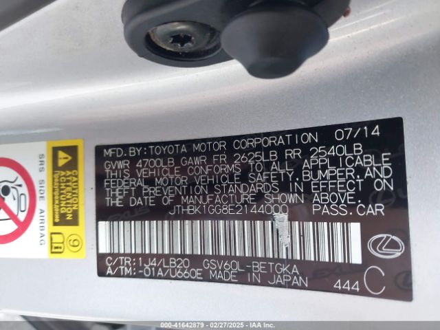 JTHBK1GG8E2144000 Lexus ES 350