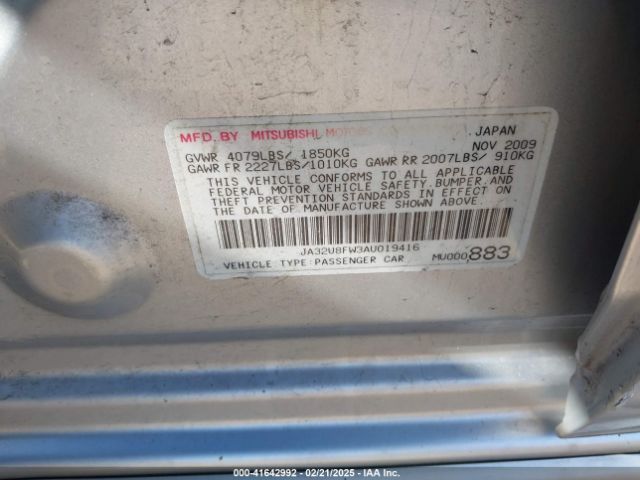 2010 MITSUBISHI LANCER JA32U8FW3AU019416 Photo 8