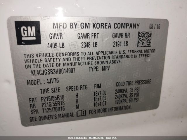 KL4CJGSB3HB014907 Buick Encore Essence