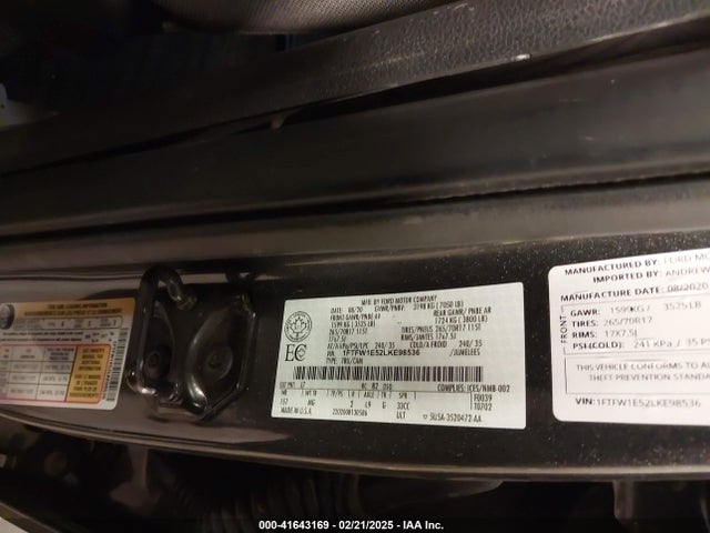 Ford F-150 Xlt 2020 1FTFW1E52LKE98536 Image 9
