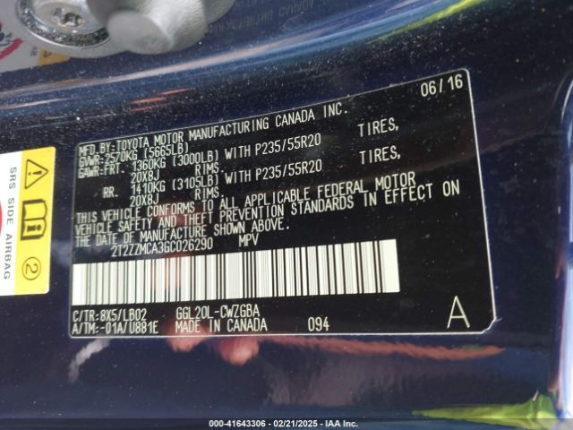 2T2ZZMCA3GC026290 Lexus RX 350