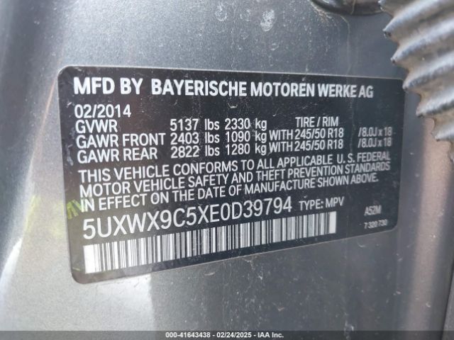 5UXWX9C5XE0D39794 BMW X3 Xdrive28i
