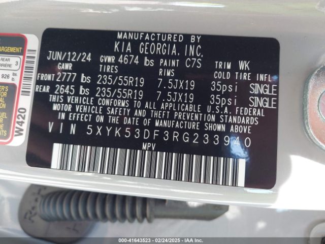 5XYK53DF3RG233940 KIA Sportage Sx-prestige
