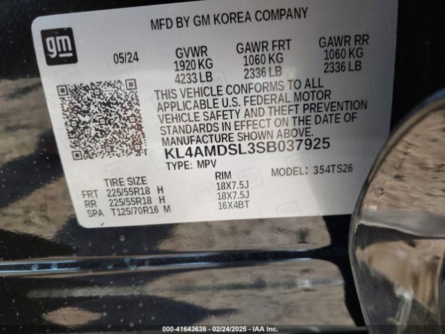 KL4AMDSL3SB037925 Buick Encore Gx Sport Touring Fwd