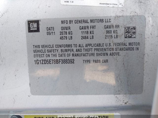 2011 CHEVROLET MALIBU 1G1ZD5E78BF388392 Photo 8