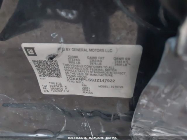 1GKKNPLS9JZ147922 GMC Acadia Denali