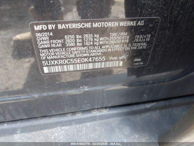 5UXKR0C55E0K47655 BMW X5 Xdrive35i