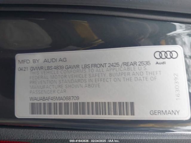 WAUABAF45MA068709 Audi A4 Premium 40 Tfsi Quattro S Tronic