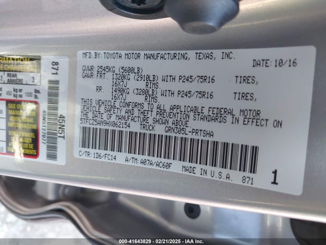 Toyota Tacoma Sr5 V6 2017 5TFCZ5AN9HX062154 Image 9