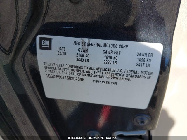2005 CADILLAC CTS 1G6DP567150204346 Photo 8