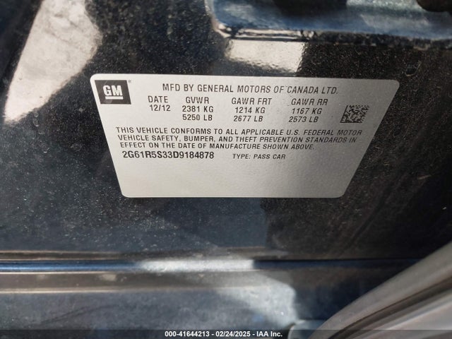 2013 CADILLAC XTS 2G61R5S33D9184878 Photo 8
