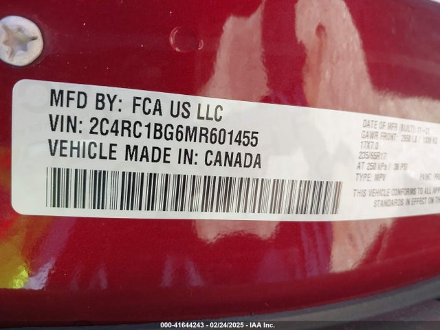 Chrysler Pacifica Touring L 2021 2C4RC1BG6MR601455 Image 9