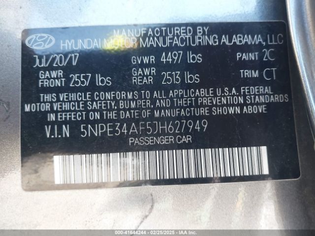 5NPE34AF5JH627949 Hyundai Sonata Sport