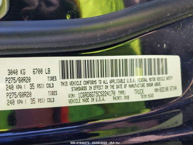 2012 RAM 1500 1C6RD6GT5CS224170 Photo 8